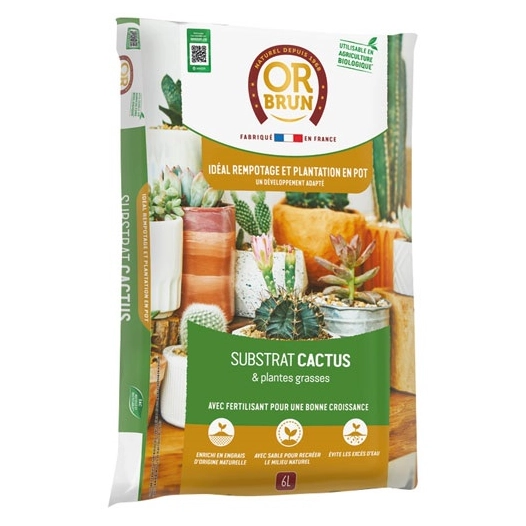 substrat cactus et plantes grasse uab 6 l / nc - or brun