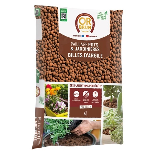 Billes d'argile uab 6 litres / nc - or brun
