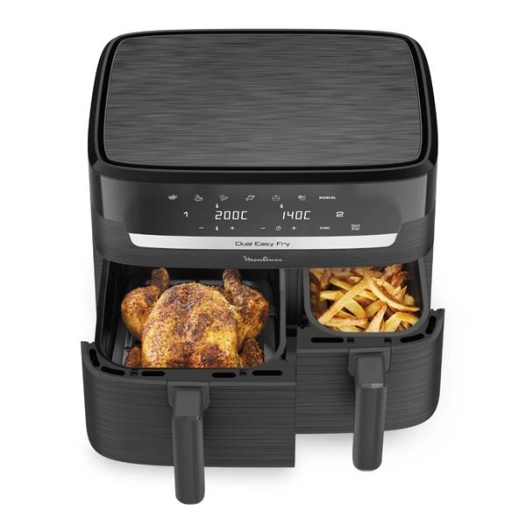 friteuse à air chaud / airfryer 8.3 l - easy fry dual - ez901h20 - moulinex