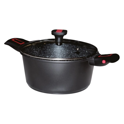 faitout 26 cm avec couvercle - granit pro - baumalu