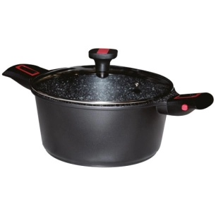 faitout 26 cm avec couvercle - granit pro - baumalu