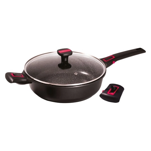 sauteuse 24 cm avec couvercle - granit pro - baumalu