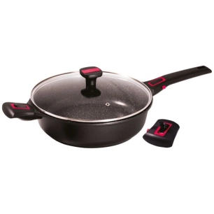 sauteuse 24 cm avec couvercle - granit pro - baumalu