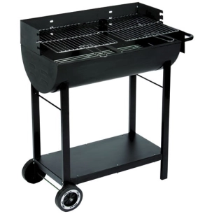 barbecue charbon de bois demi-tonneau sur chariot