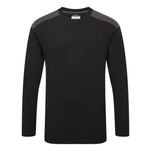 t-shirt bicolore manches longues - taille 4xl - noir/gris - portwest