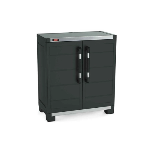 armoire basse xl 89 x 54 x h99 cm noir - keter