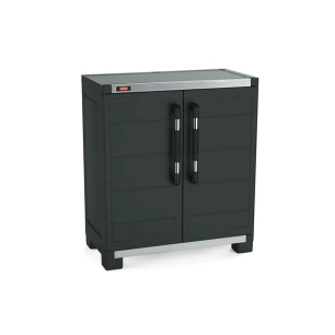 armoire basse xl 89 x 54 x h99 cm noir - keter