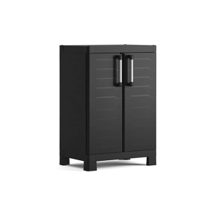armoire basse 65 x 45 x h97 cm noir - detroit - keter