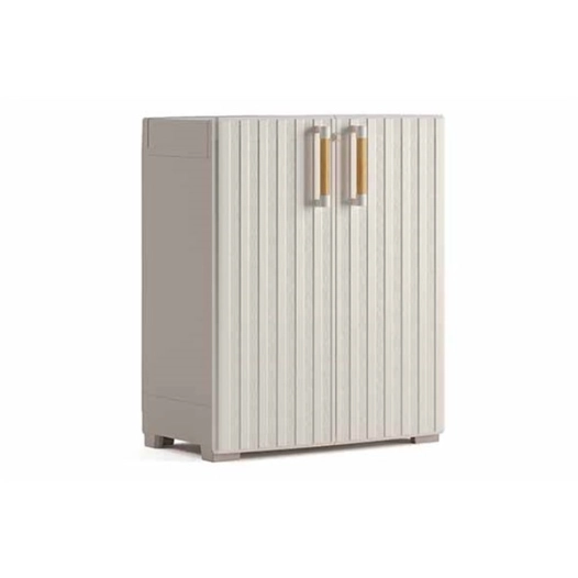 armoire basse 80 x 45 x h98 cm beige - groove - keter