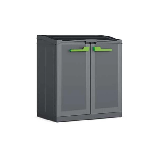 armoire tri selectif 90 x 55 x h100 cm gris foncé - moby - keter