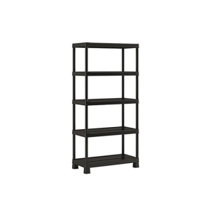 etagère 5 tablettes 90 x 45 x h182 cm noir - plus - keter