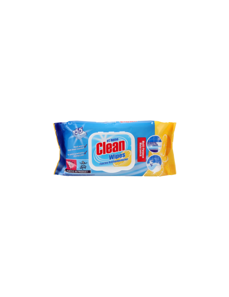 Lingettes Citron Multi-Usages Nettoyage rapide et fraîcheur citronnée - AT HOME CLEAN