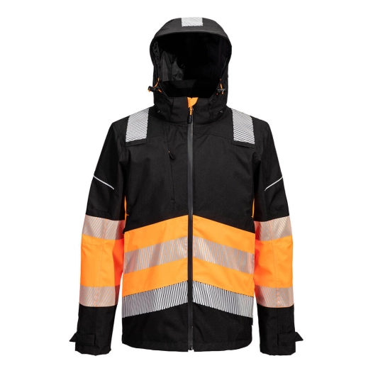 veste de pluie extreme pw3 hv classe 1 - taille xxl - orange/noir - portwest
