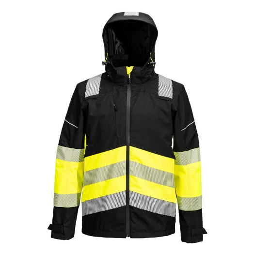 veste de pluie extreme pw3 hv classe 1 - taille xl - jaune/noir - portwest