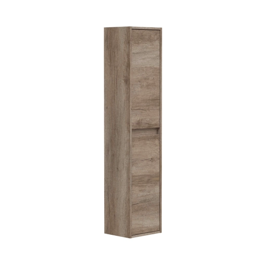 colonne de salle de bain suspendu, 2 portes, brun nordik