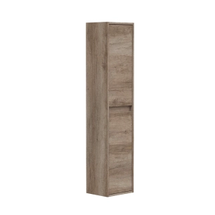 colonne de salle de bain suspendu, 2 portes, brun nordik
