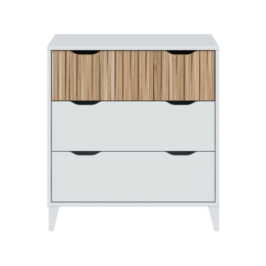 offre commode, 3 tiroirs, blanc + noite naturel