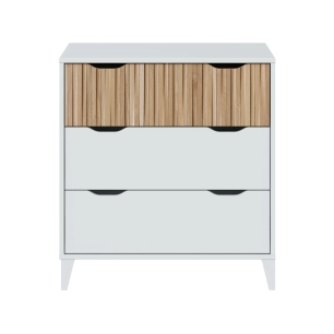 offre commode, 3 tiroirs, blanc + noite naturel
