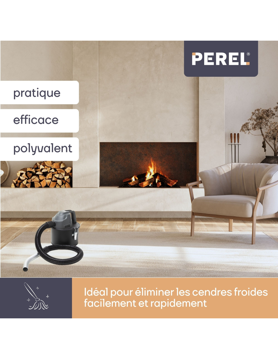 Vide cendres 600W 4L - Warm Tech - Electroménager