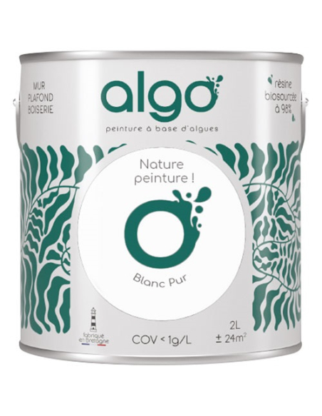 peinture écologique mat 0.5 l blanc pur - algo