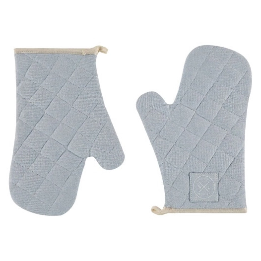 lot 2 gants de cuisine bleu ciel - coton recyclé - witloft