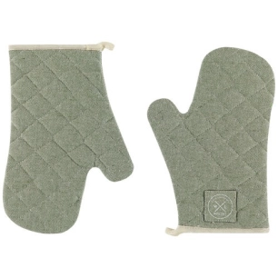 lot 2 gants de cuisine pistache - coton recyclé - witloft