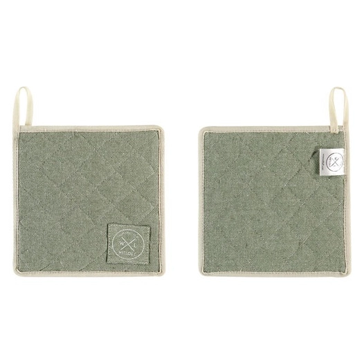 lot 2 maniques 20 x 20 cm pistache - coton recyclé - witloft