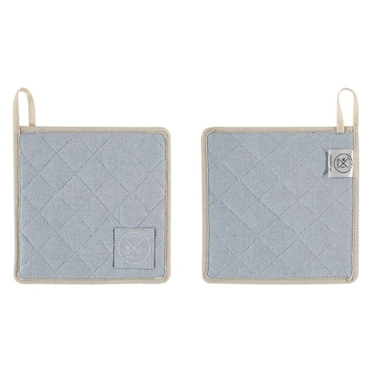 lot 2 maniques 20 x 20 cm bleu ciel - coton recyclé - witloft