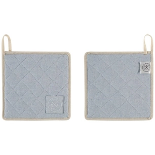 lot 2 maniques 20 x 20 cm bleu ciel - coton recyclé - witloft