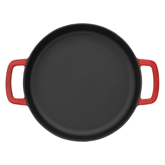 poêle double anse 24 cm rouge - sous-chef - combekk