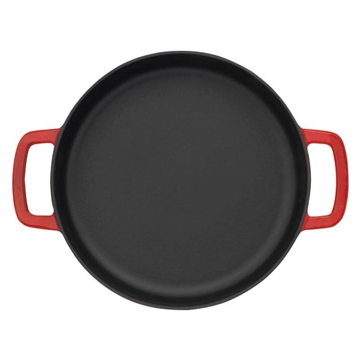 poêle double anse 28 cm rouge - sous-chef - combekk