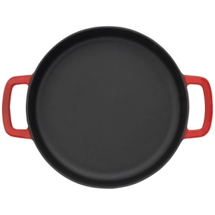 poêle double anse 28 cm rouge - sous-chef - combekk