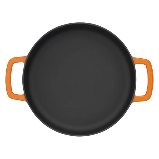 poêle double anse 24 cm orange - sous-chef - combekk