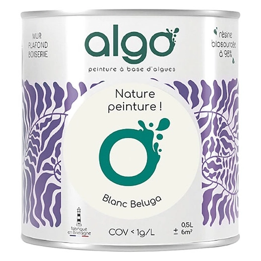 peinture écologique 0.5 l blanc beluga - algo