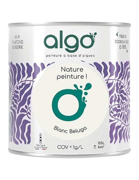 peinture écologique 0.5 l blanc beluga - algo