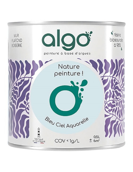 peinture écologique 0.5 l bleu ciel aquarelle - algo