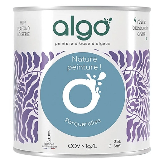 peinture écologique 0.5 l bleu porquerolles - algo