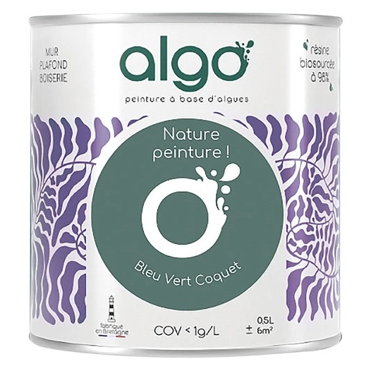 peinture écologique 0.5 l bleu vert coquet - algo