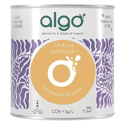 peinture écologique 0.5 l jaune mirabelles exquises - algo