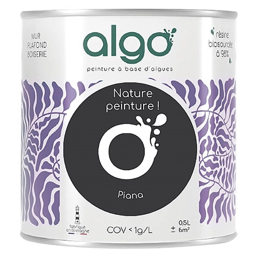 peinture écologique 0.5 l noir piana - algo