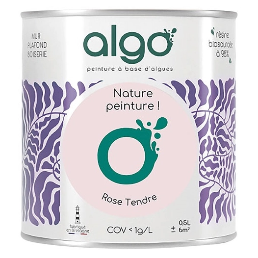 peinture écologique 0.5 l rose tendre - algo