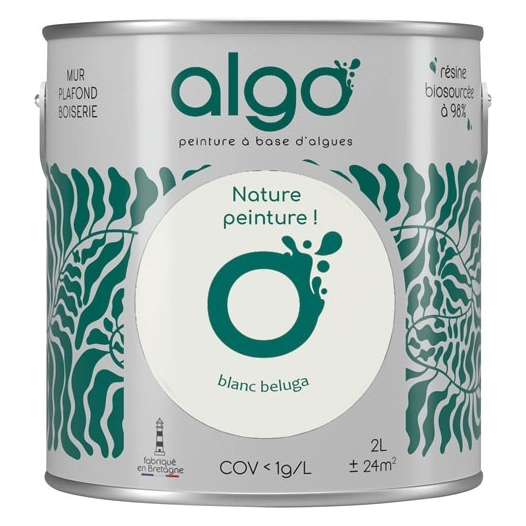 peinture écologique 2 l blanc béluga - algo