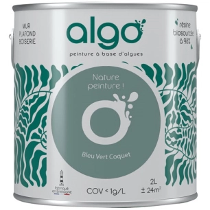 peinture écologique 2 l bleu vert coquet - algo