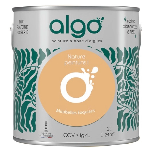 peinture écologique 2 l jaune mirabelles exquises - algo