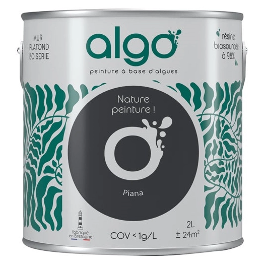 peinture écologique 2 l noir piana - algo