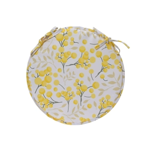 coussin rond en polyester imprimé, extérieur ø39 x 4 cm