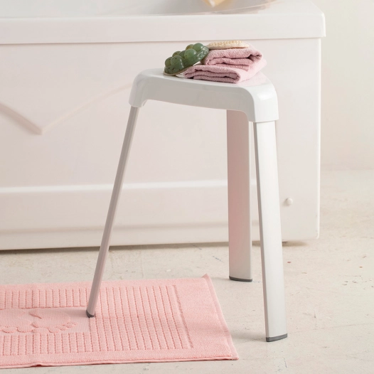 tabouret de salle de bain, blanc, 25 x 29 x 45 cm