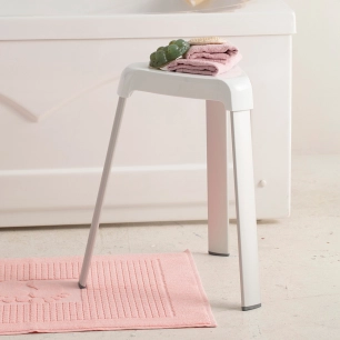 tabouret de salle de bain, blanc, 25 x 29 x 45 cm