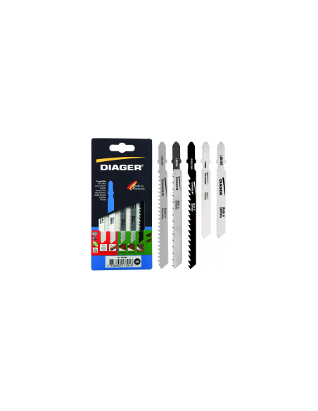 Assortiment Lames Scie Sauteuse Polyvalence, fixation T universelle - DIAGER