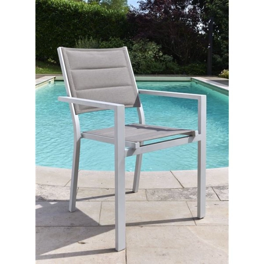 fauteuil de jardin gris perle - ibiza - jardiline